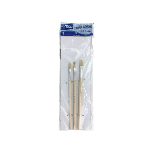 PINCELES SET 3 PCS FIBRA NATUR