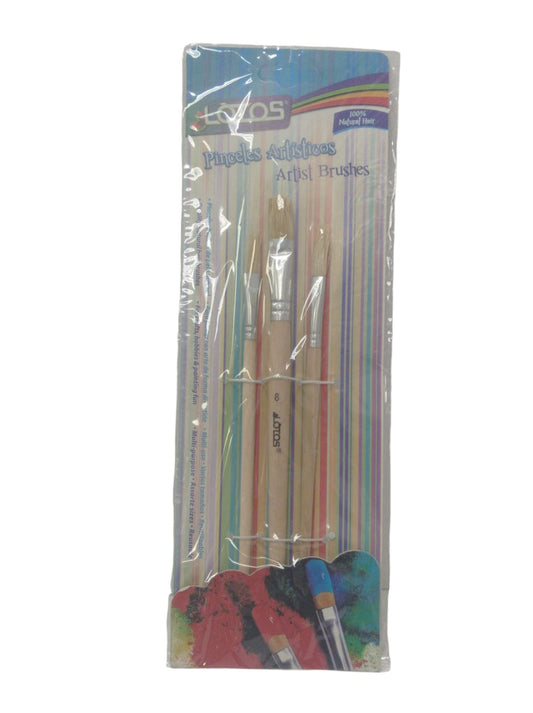 PINCELES SET 3 PCS FIBRA NATUR
