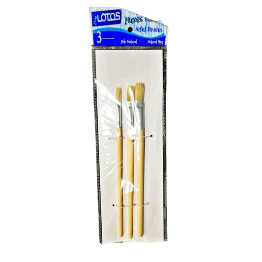 PINCELES SET 3 PCS FIBRA NATUR