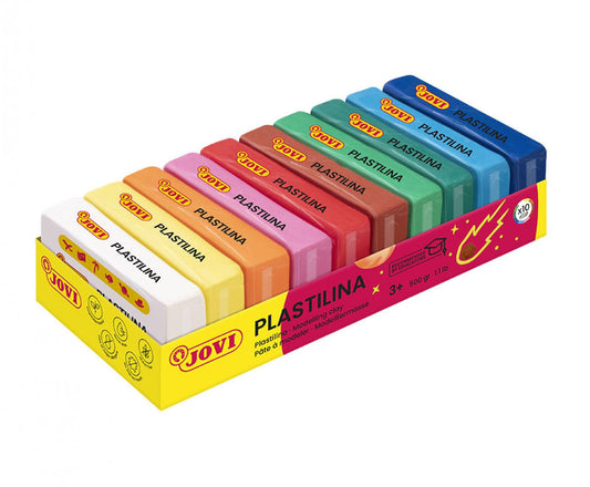 PLASTILINA Bandeja 10 pastillas 50 g colores surtidos