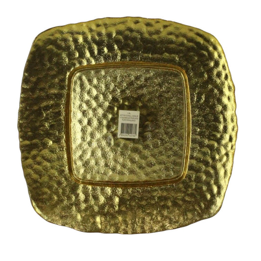 PLATO BASE 13" CUADRADO DORADO