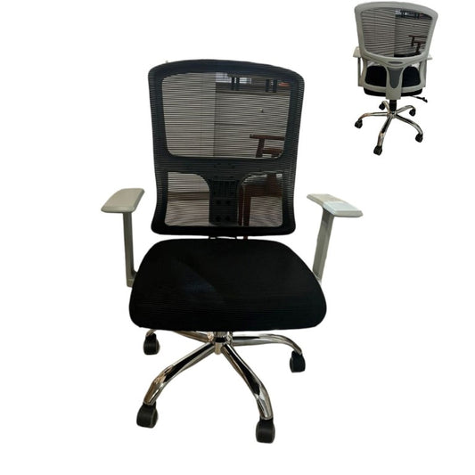 SILLA P/OFICINA NEGRA BASE GRI