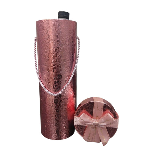 ENVASE PARA BOTELLA REDONDO ROSADO 12*12