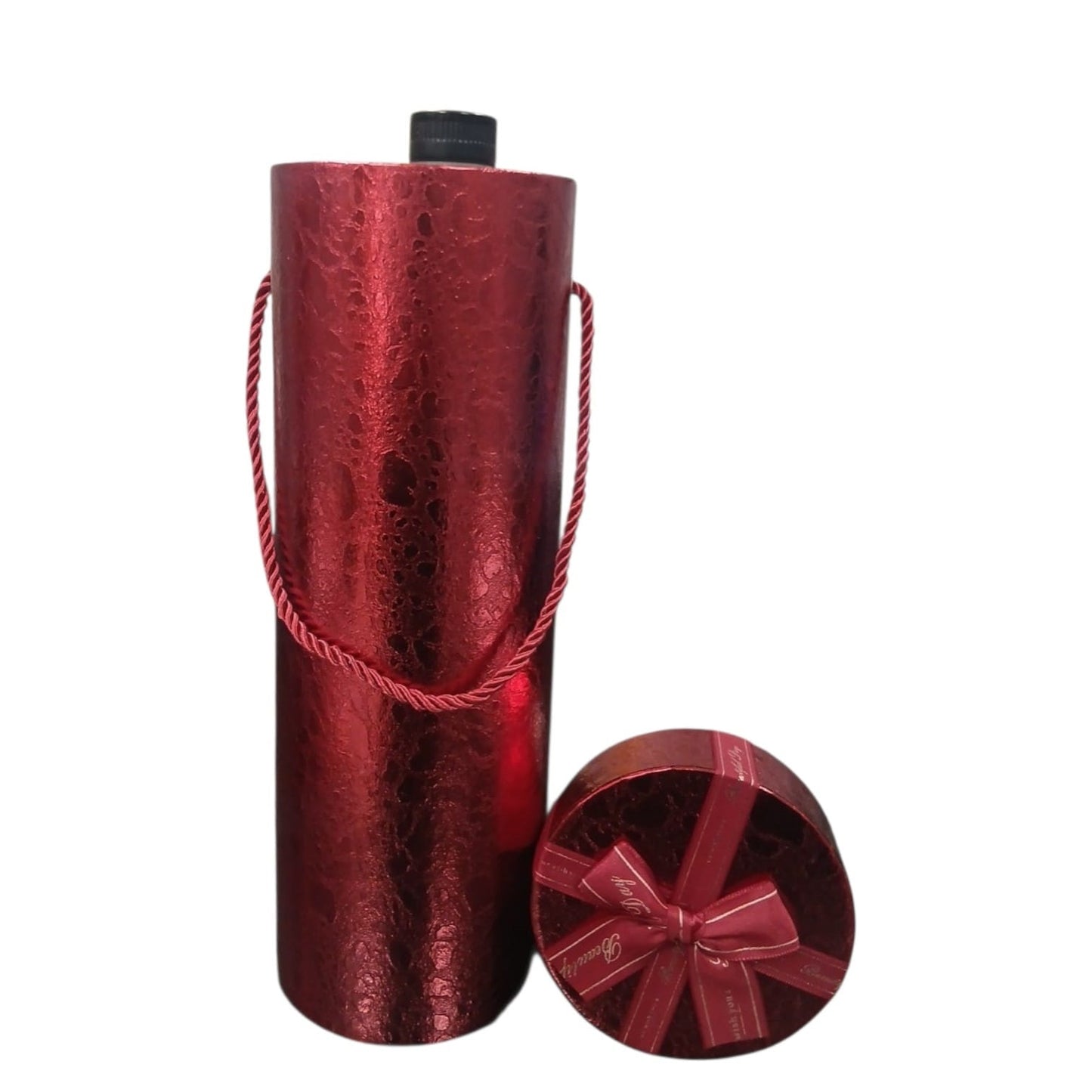 ENVASE PARA BOTELLA REDONDO ROJO 12*12