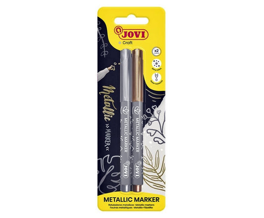 MARCADOR METALIC BLISTER ORO-PLATA