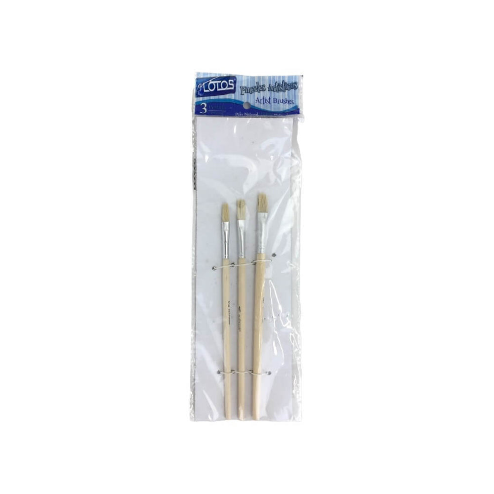 PINCELES SET 3 PCS FIBRA NATUR