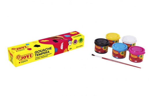 TEMPERA 5 BOTES 35 ML + PINCEL