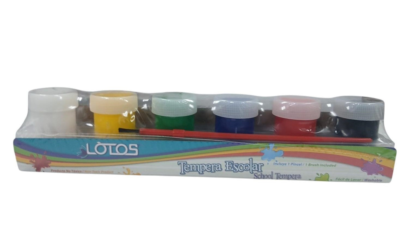 TEMPERA 6 COLORES 20ML CON PINCEL