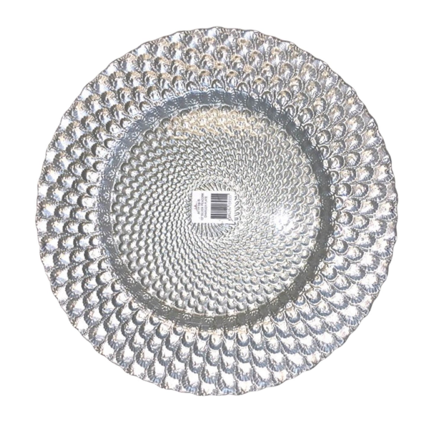 PLATO BASE 13" PLATEADO GRABAD