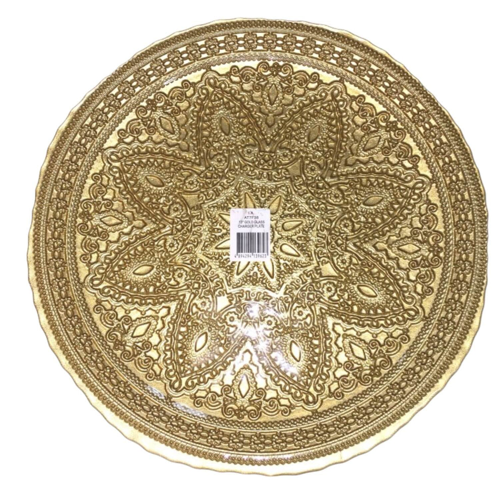 PLATO BASE 13" DORADO DISENO