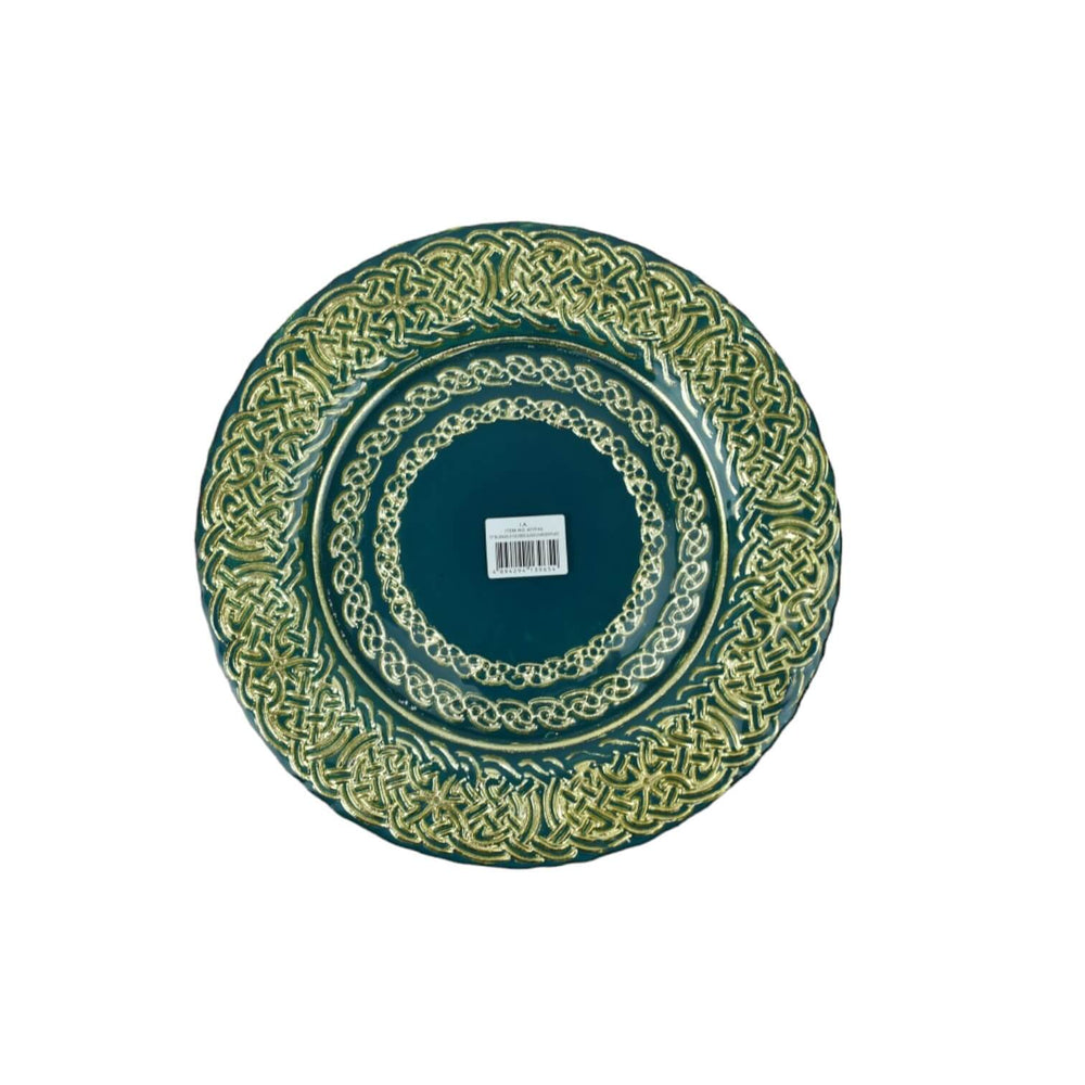 PLATO BASE 13" AZUL-DORADO