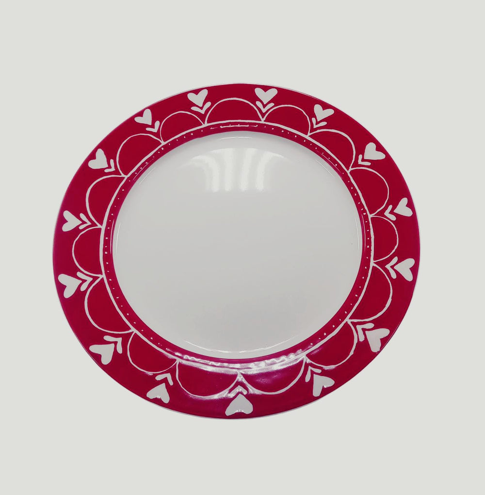 PLATO C/CORAZON 9" PORCELANA