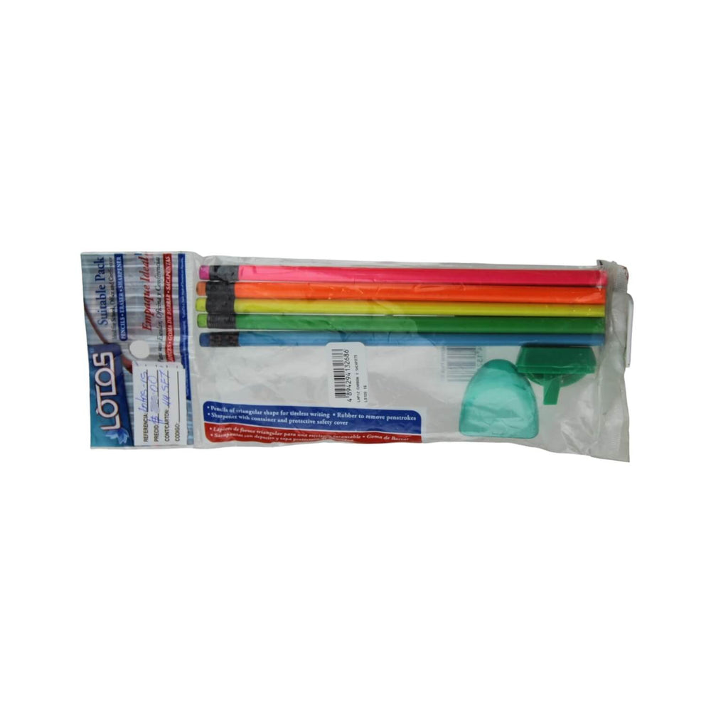 LAPIZ CARBON 6/1 HB NEON C/SAC
