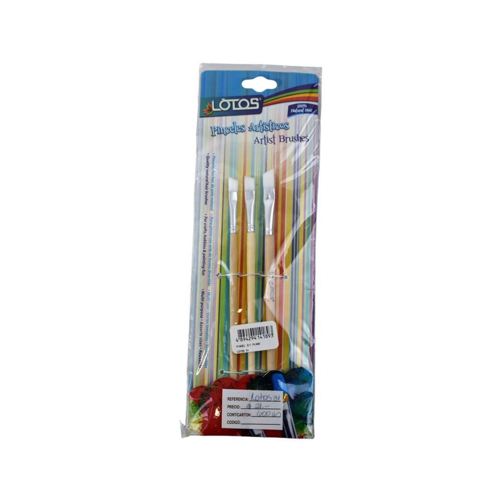 PINCELES 3 PCS. 2,4,6 PLANO