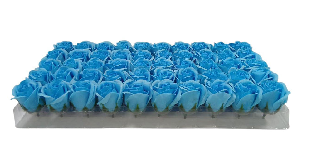 ROSA BOTON 50/1  AZUL 6.5 cm