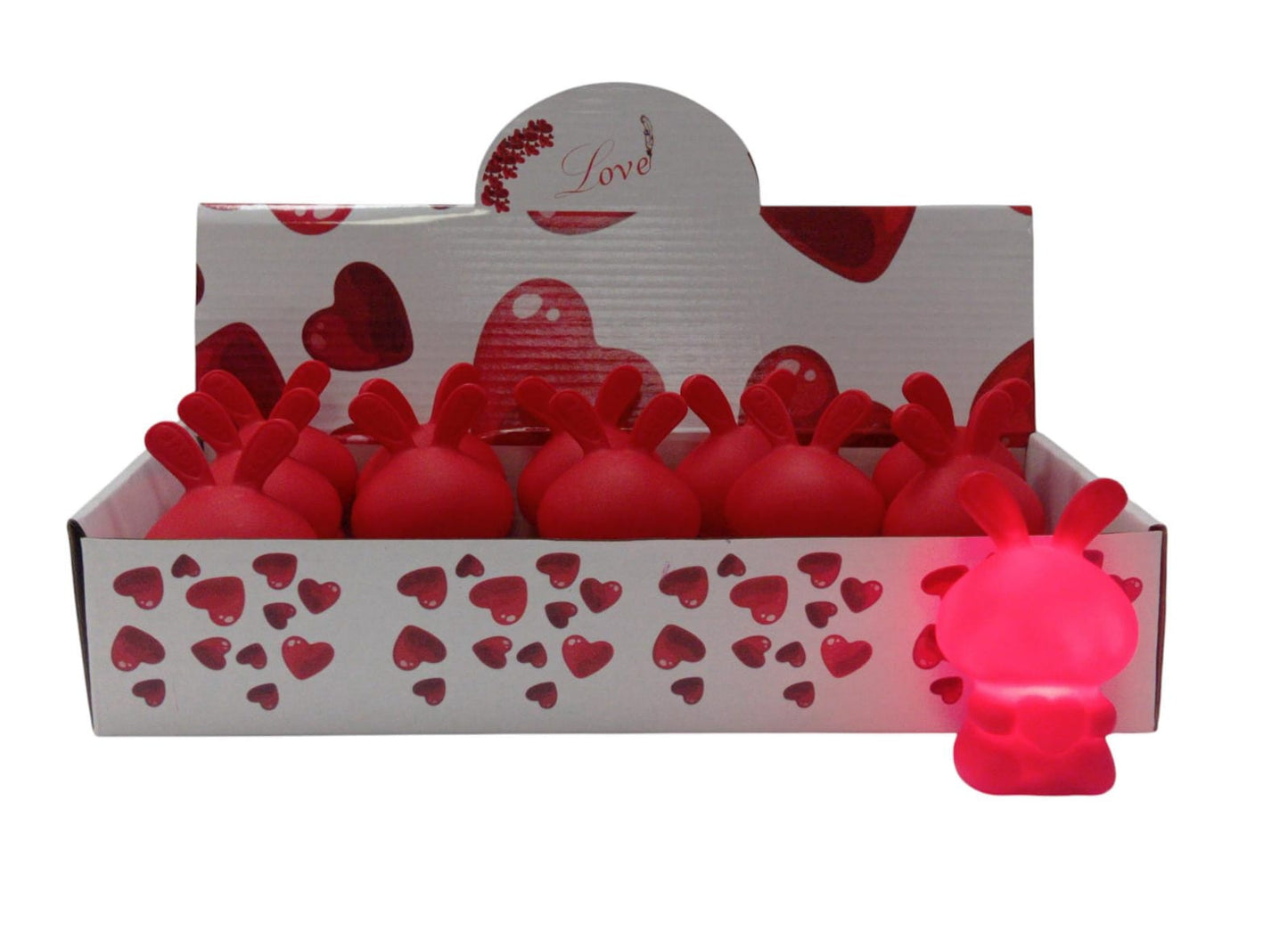 CONEJO 6-6.5cm C/LUZ, ROJO