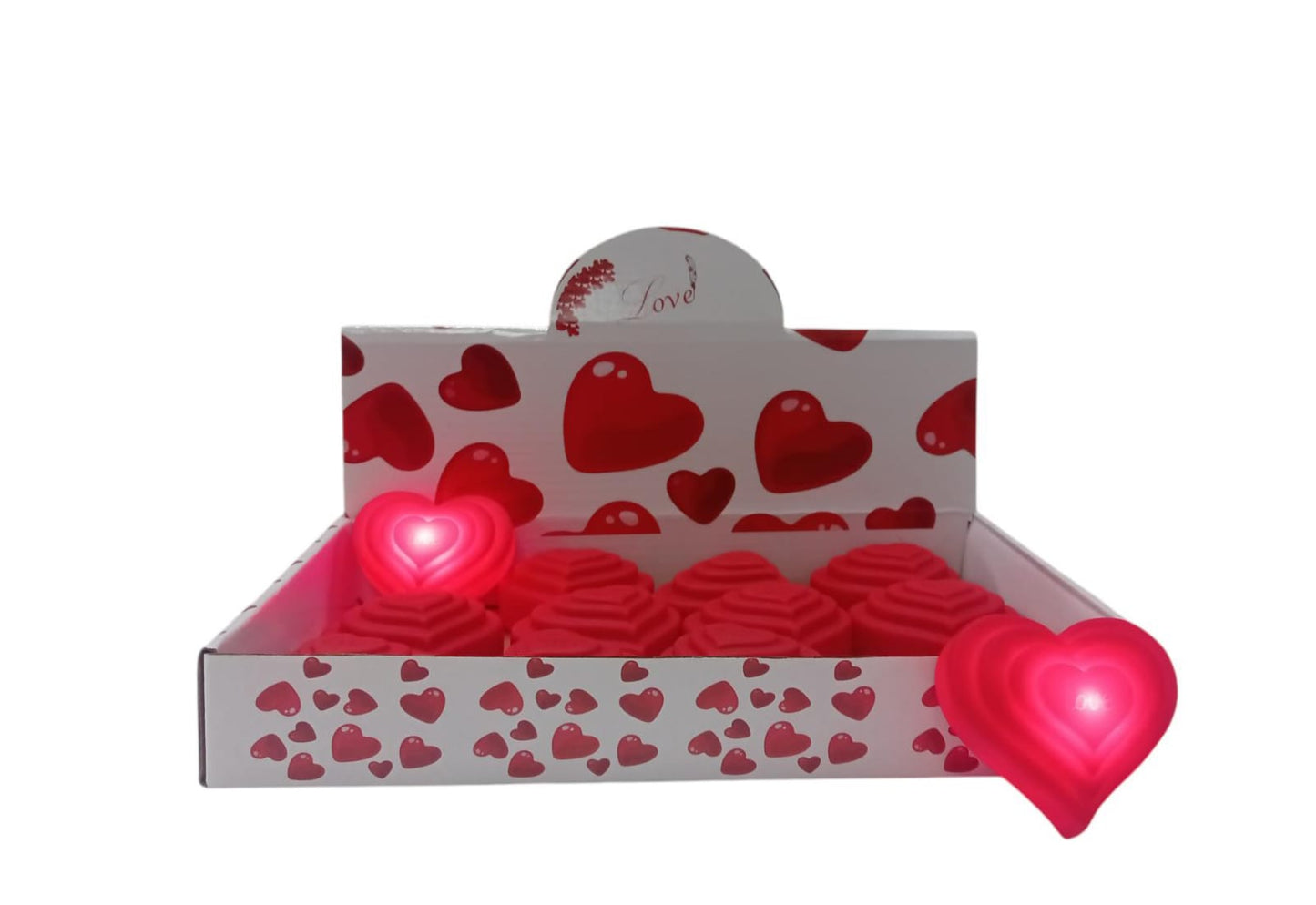 CORAZON LOVE 6cm C/LUZ, ROJO
