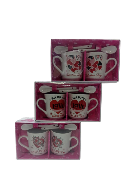 TAZA C/PLATO SET 2 PCS VALENTI