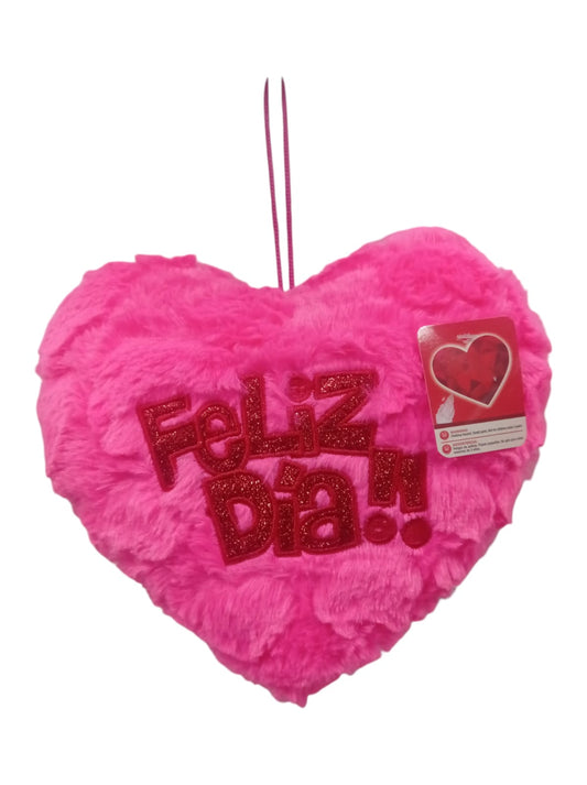 CORAZON FELIZ DIA 20X20cm ROSA